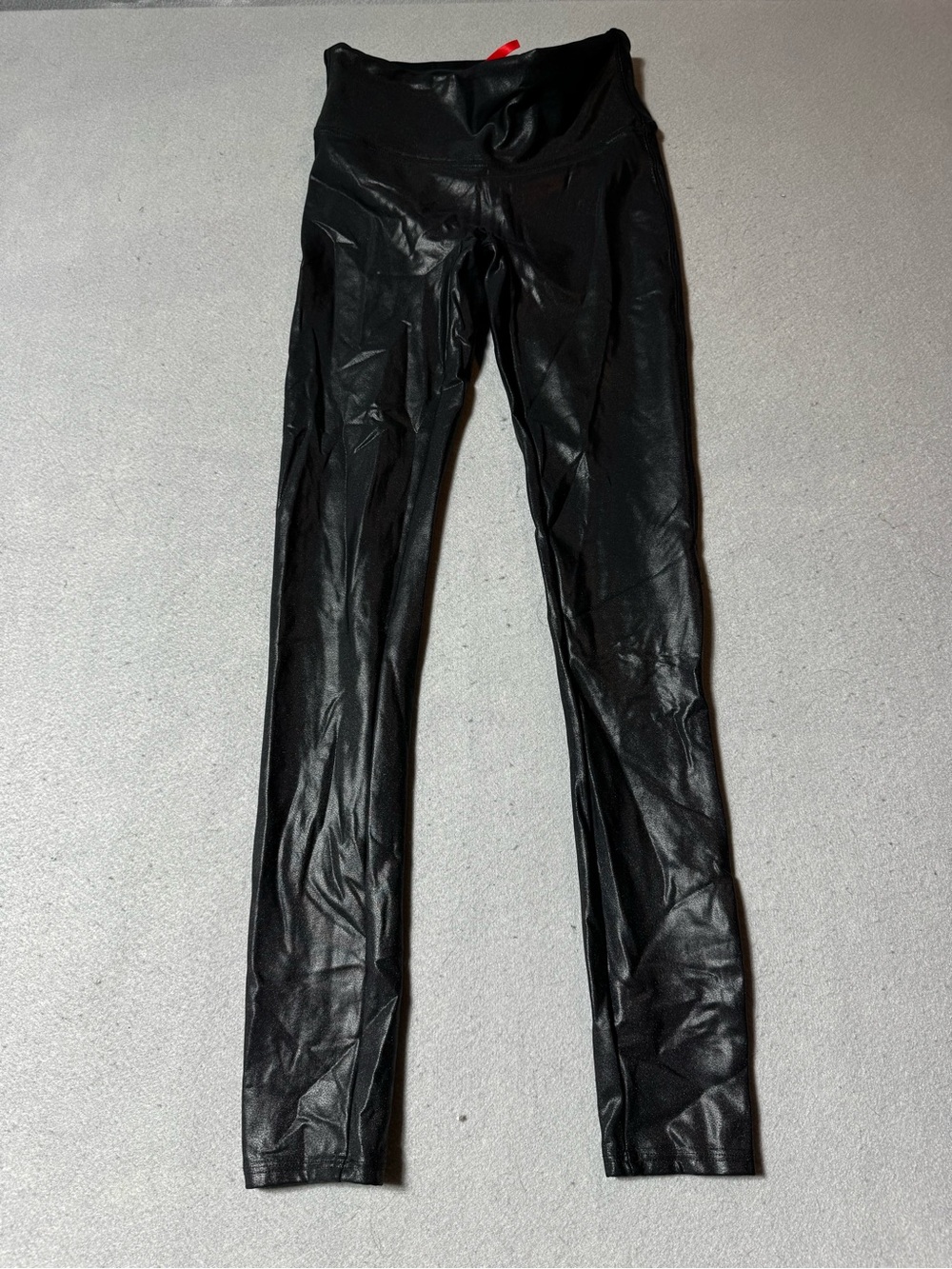 SPANX Women’s Black Faux Leather-Look Slim Joggers Size S